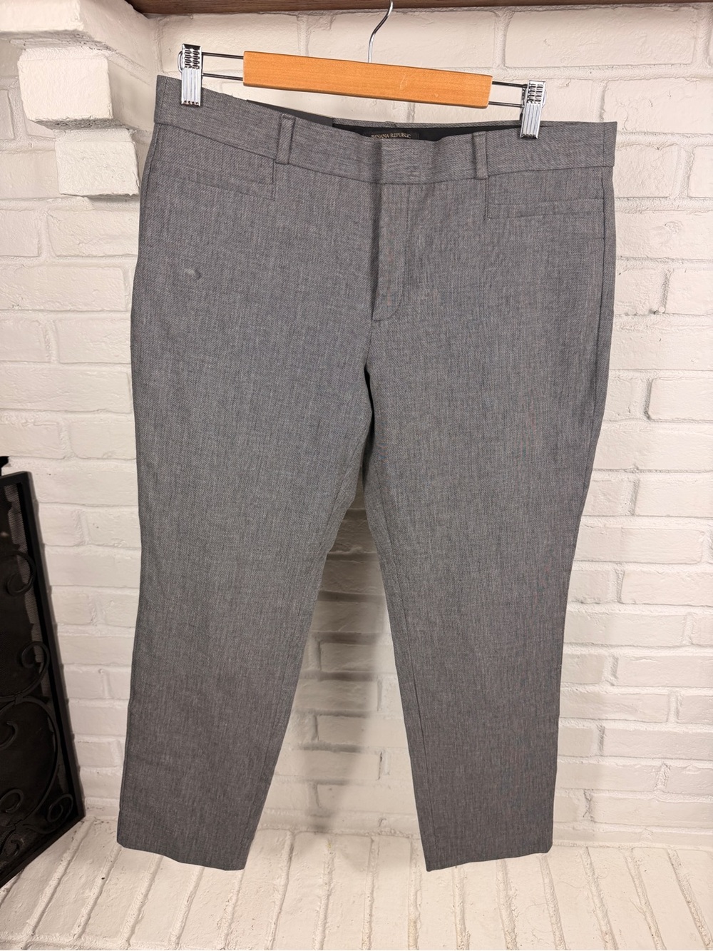 Banana Republic Sloan Gray Ankle Dress Pants Size 12 Career Stretch